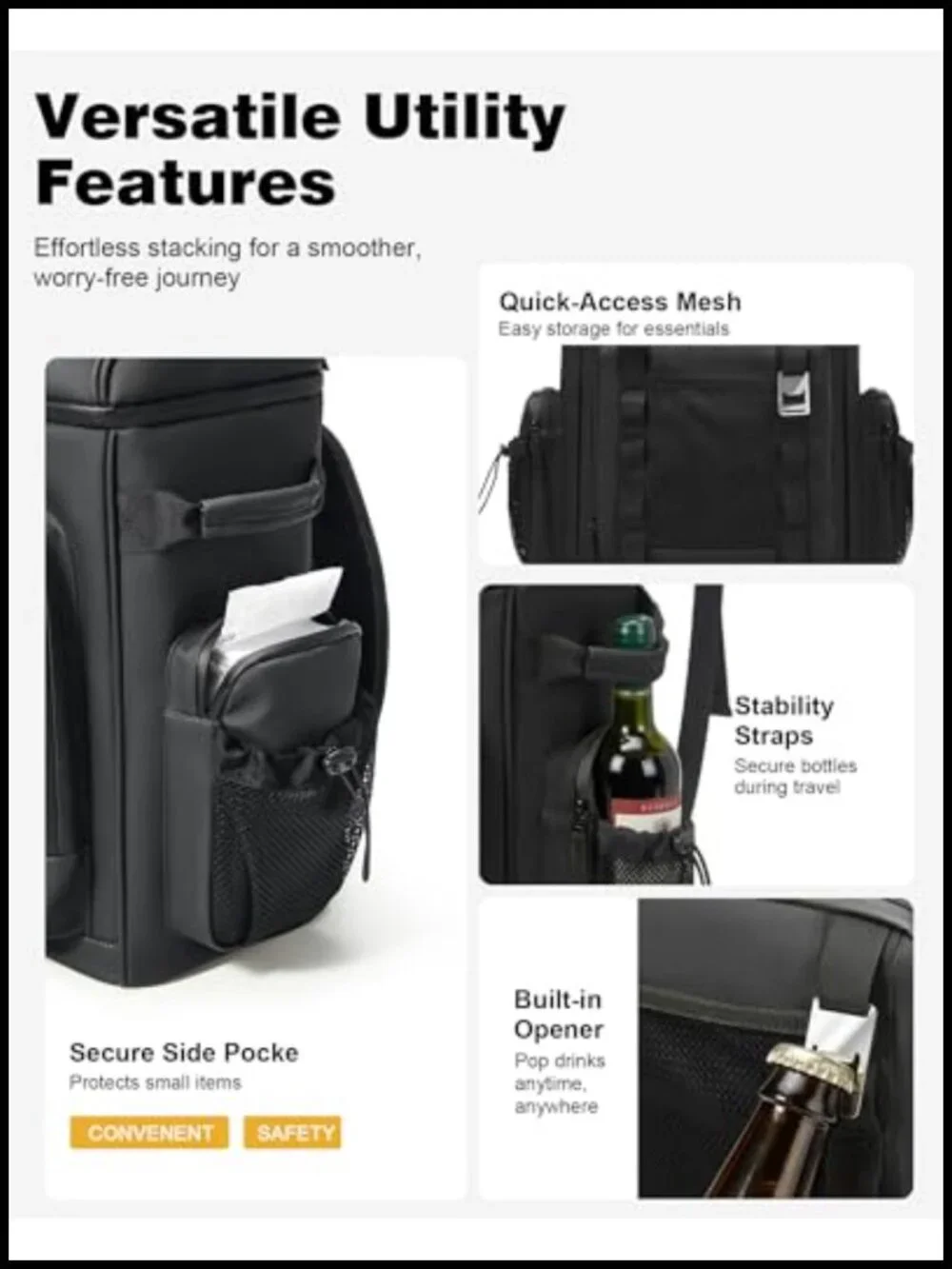 Large 40 Can Waterproof Insulated Leakproof Cooler Backpack for Camping Travel